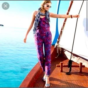 J. Crew Midnight Floral Silk Jumpsuit